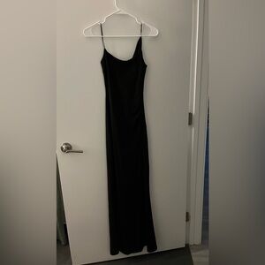 MNG night Asymmetrical strap Black Maxi Dress